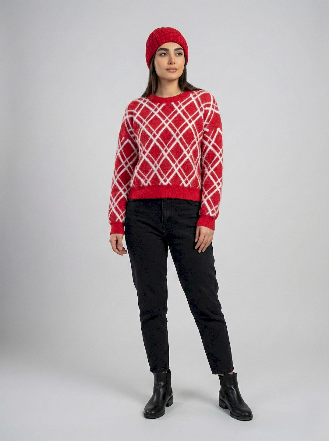 بلوز بافت طرح دار زنانه 3650